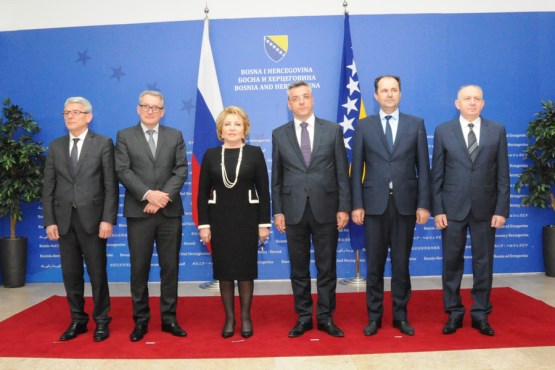 Members of Collegium of both Houses of the Parliamentary Assembly of Bosnia and Herzegovina spoke with the Speaker of the Federation Council of the Federal Assembly of the Russian Federation